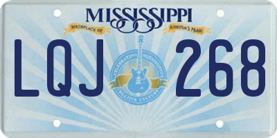 MS license plate LQJ268