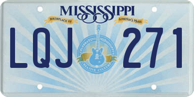 MS license plate LQJ271