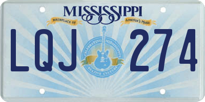 MS license plate LQJ274