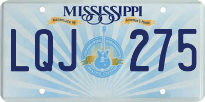 MS license plate LQJ275