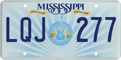 MS license plate LQJ277