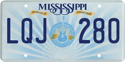 MS license plate LQJ280