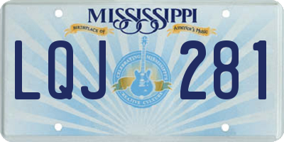 MS license plate LQJ281