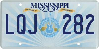 MS license plate LQJ282