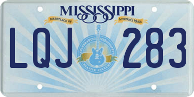 MS license plate LQJ283
