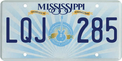 MS license plate LQJ285