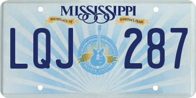MS license plate LQJ287