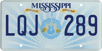 MS license plate LQJ289