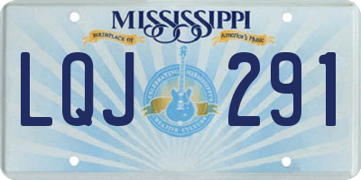 MS license plate LQJ291