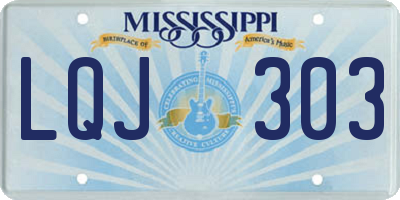 MS license plate LQJ303