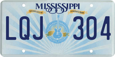 MS license plate LQJ304
