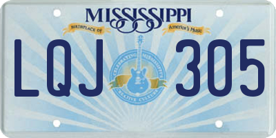 MS license plate LQJ305