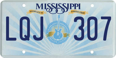 MS license plate LQJ307