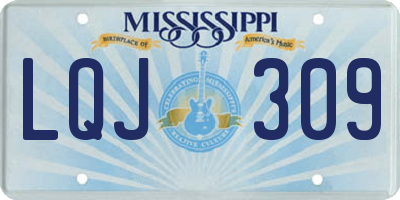 MS license plate LQJ309
