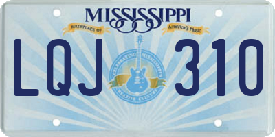 MS license plate LQJ310
