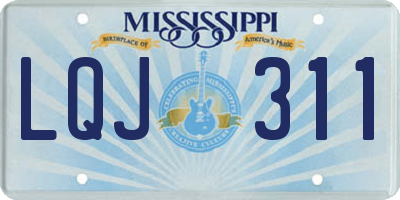 MS license plate LQJ311
