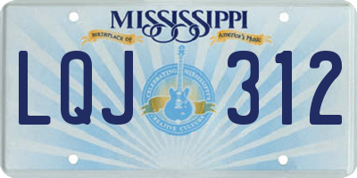 MS license plate LQJ312