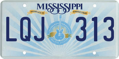 MS license plate LQJ313