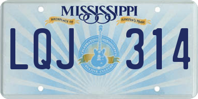 MS license plate LQJ314