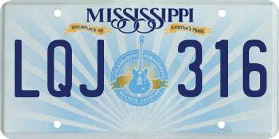 MS license plate LQJ316
