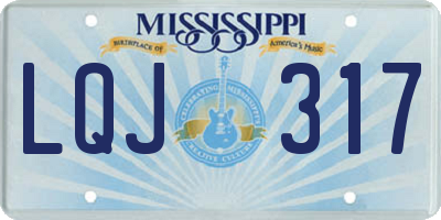 MS license plate LQJ317