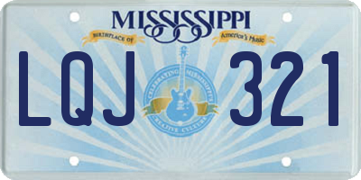 MS license plate LQJ321