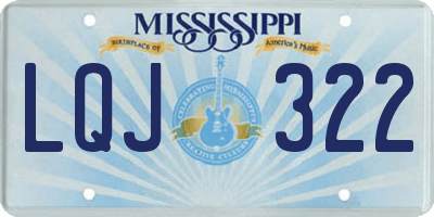 MS license plate LQJ322