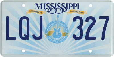 MS license plate LQJ327