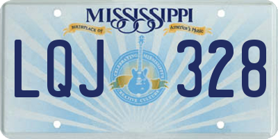 MS license plate LQJ328