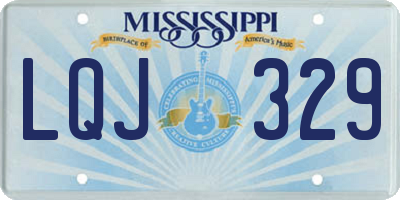 MS license plate LQJ329