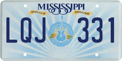 MS license plate LQJ331