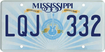 MS license plate LQJ332