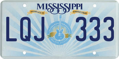 MS license plate LQJ333