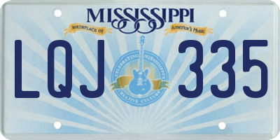 MS license plate LQJ335