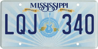 MS license plate LQJ340
