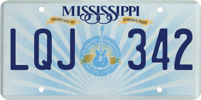 MS license plate LQJ342