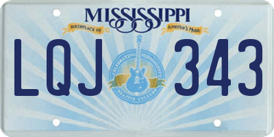 MS license plate LQJ343