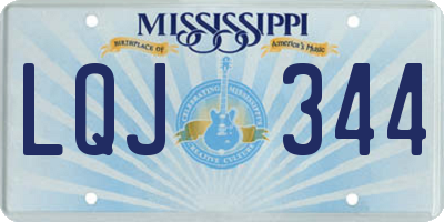 MS license plate LQJ344