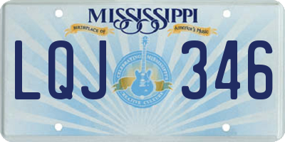 MS license plate LQJ346
