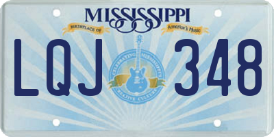 MS license plate LQJ348