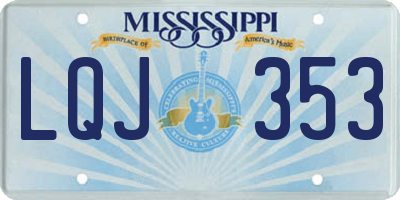 MS license plate LQJ353