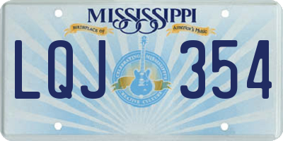 MS license plate LQJ354