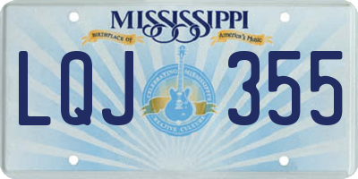 MS license plate LQJ355