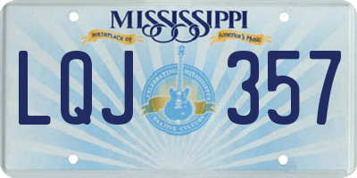 MS license plate LQJ357