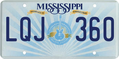 MS license plate LQJ360