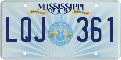 MS license plate LQJ361