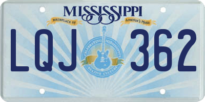 MS license plate LQJ362