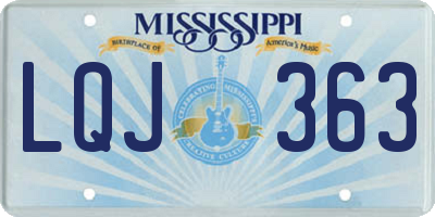 MS license plate LQJ363