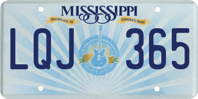 MS license plate LQJ365