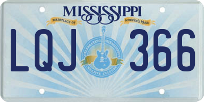 MS license plate LQJ366